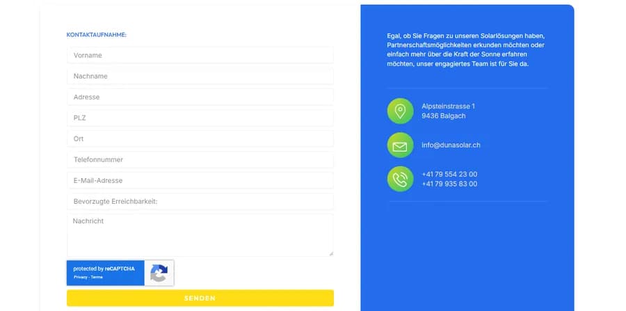 Screenshot des Projekts