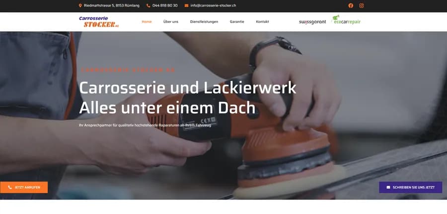 Website-Projekt Carrosserie Stocker AG