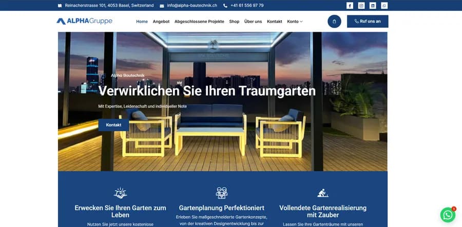 Website-Projekt Alpha Bautechnik GmbH