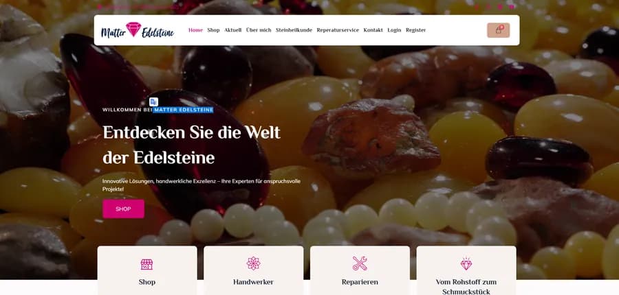 Website-Projekt Matter Edelsteine