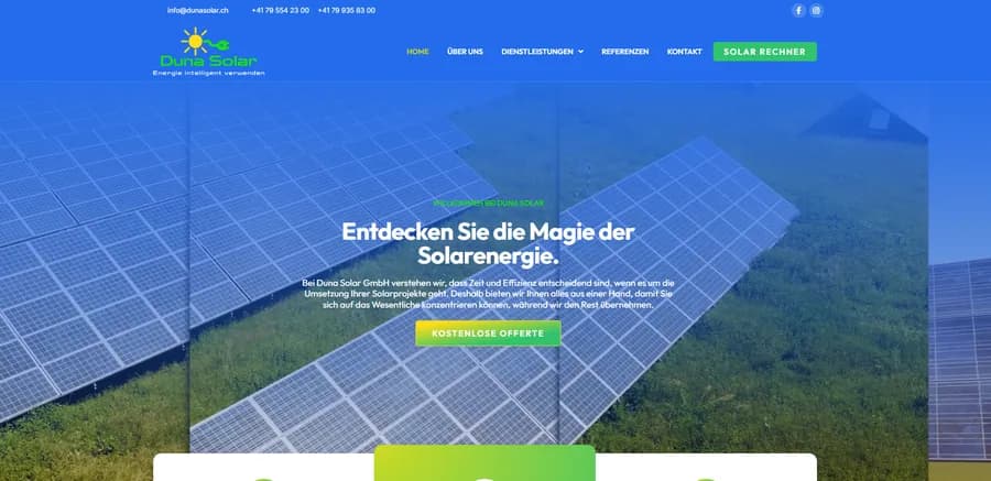 Website-Projekt Duna Solar GmbH