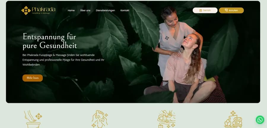 Website-Projekt Phakrada Fusspflege & Massage
